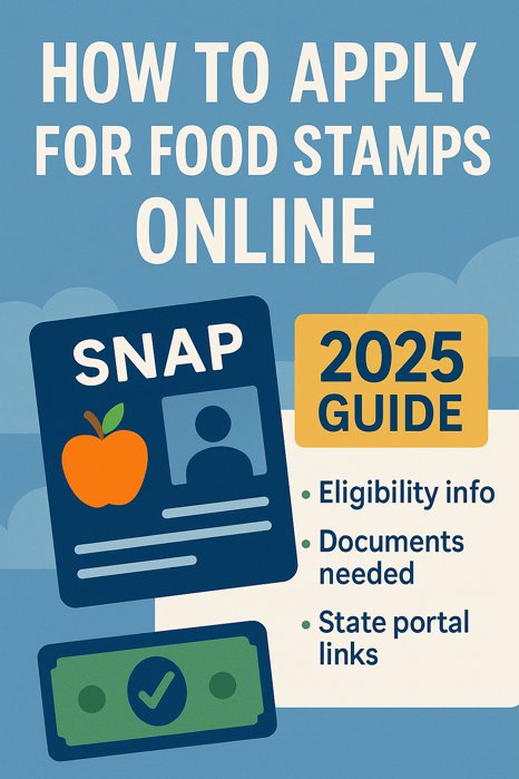How to apply for food stamps online - 2025 SNAP application guide with eligibility info, document checklist, and state portal links