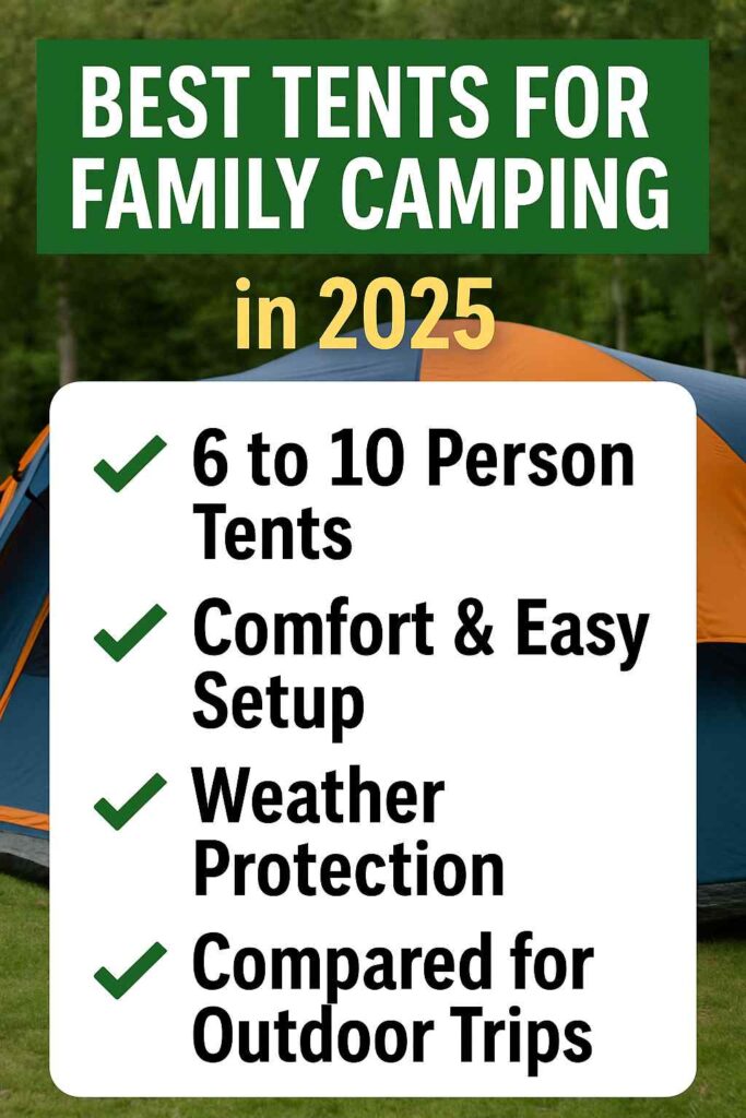 Best tents for family camping in 2025 — comparison of top-rated 6 to 10 person tents for comfort, easy setup, and weather protection during outdoor trips